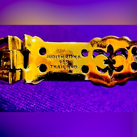 NWOT Judith Ripka Sterling Collection Amethyst Hinged Cuff Bracelet - Picture 12 of 13